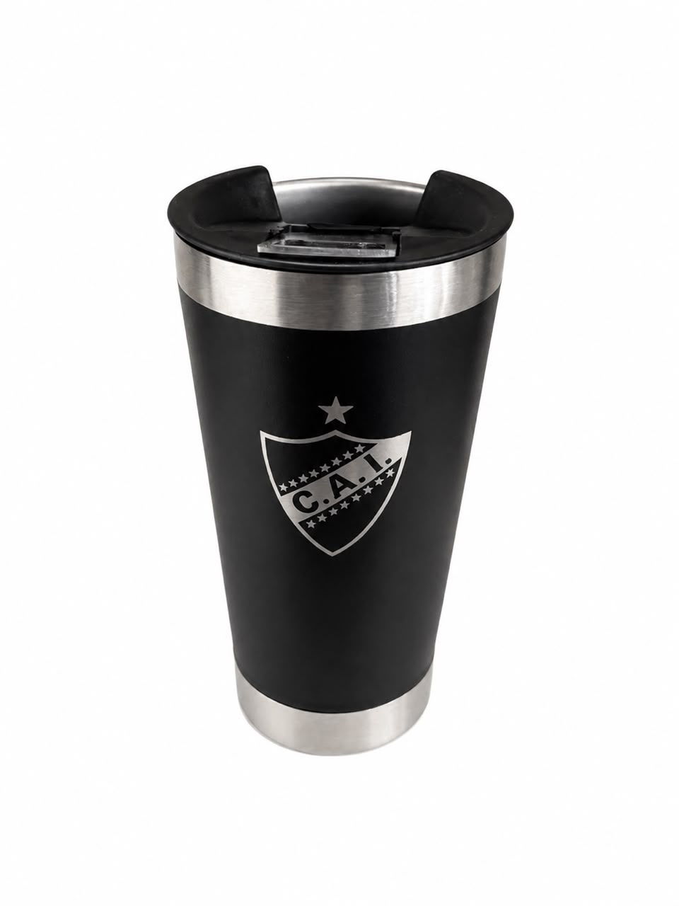 Vaso termico de acero inoxidable con escudo grabado
